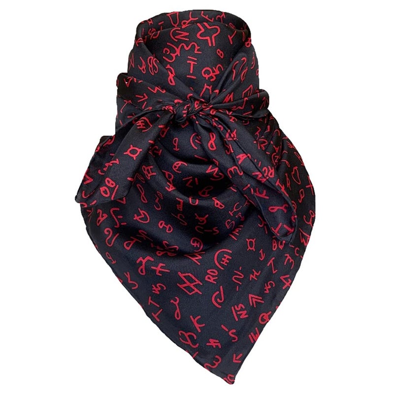 Wyoming Traders Branded Silk Wild Rag Scarf - Black Black - Image 2
